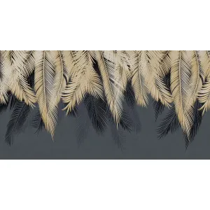 Фотообои рулонные Citydecor Пальмовые листья с оттенком (золотой-синий) на флизелиновой основе 500x260 см