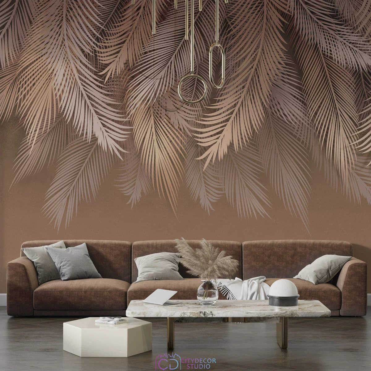 Фотообои на заказ по индивидуальному размеру Citydecor Пальмовые листья 80