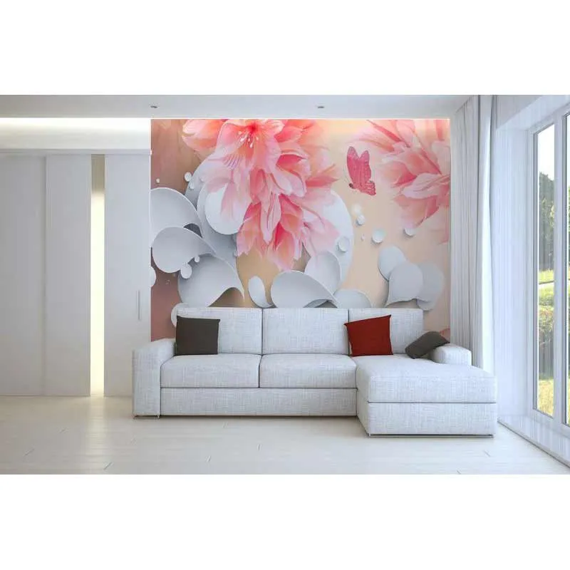 Фотообои на заказ по индивидуальному размеру Citydecor Цветочный декор 3 3D