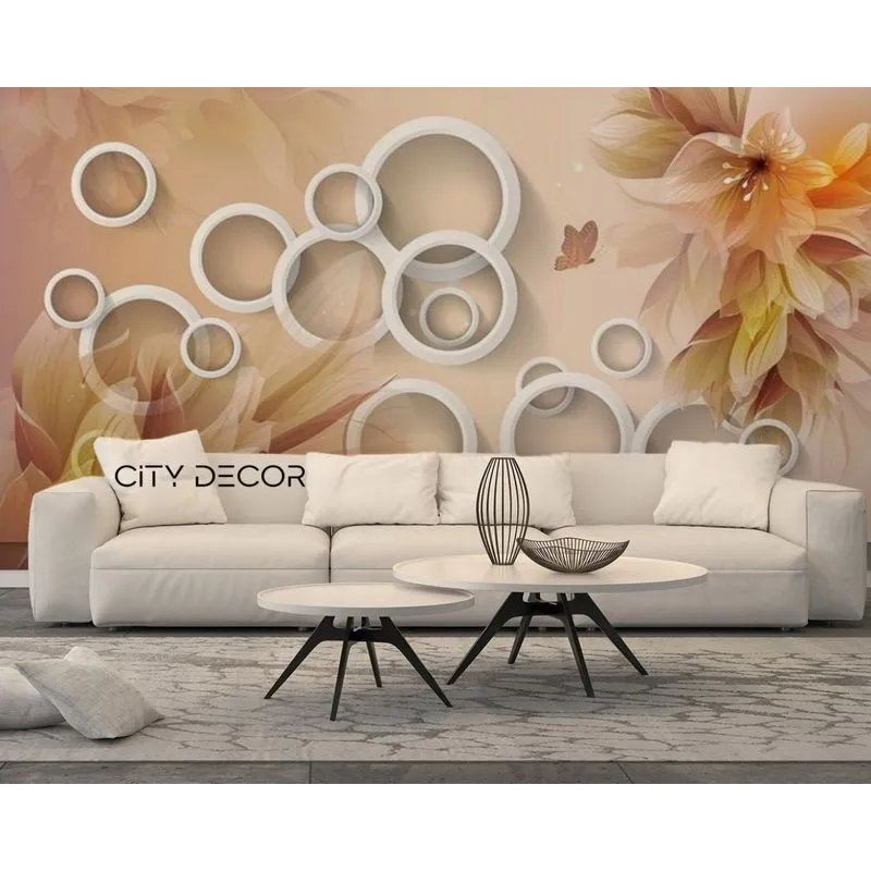 Фотообои на заказ по индивидуальному размеру Citydecor Цветочная абстракция 3D