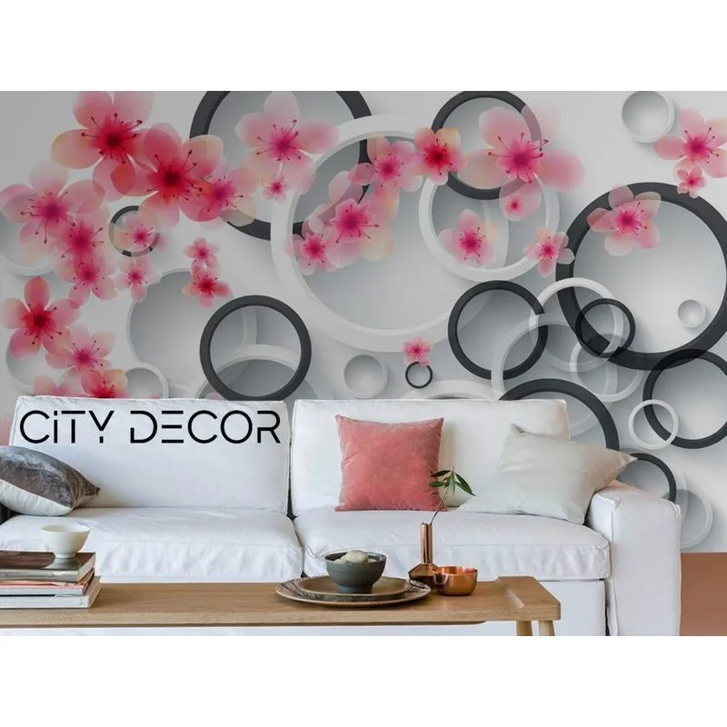 Фотообои на заказ по индивидуальному размеру Citydecor Абстракция с кругами 3