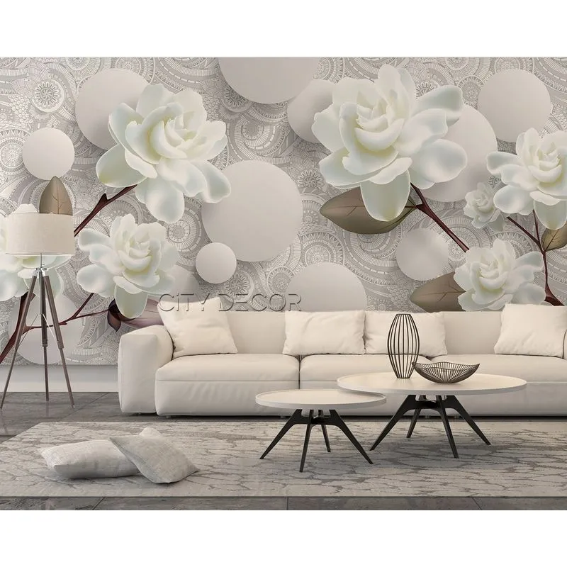Фотообои на заказ по индивидуальному размеру Citydecor Цветочная абстракция 7 3D