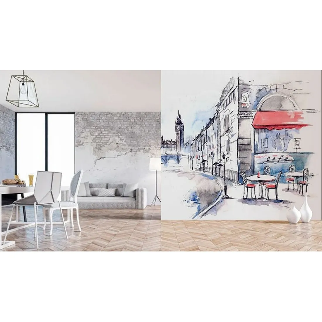 Фотообои на заказ по индивидуальному размеру Citydecor Лондон акварель