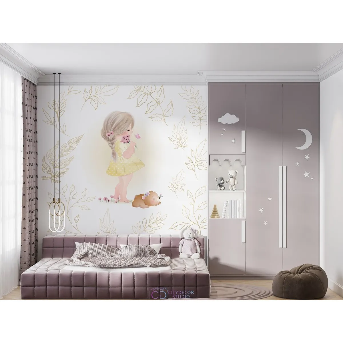 Дизайнерские фотообои по индивидуальному размеру Citydecor Cute&Lovely 35