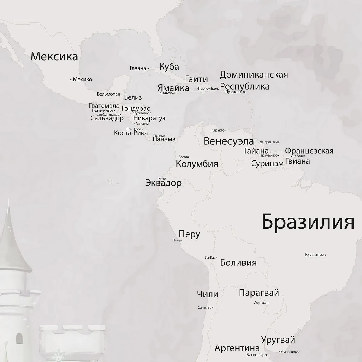 Фотообои на заказ по индивидуальному размеру Citydecor Детская (карта мира) Феи 491