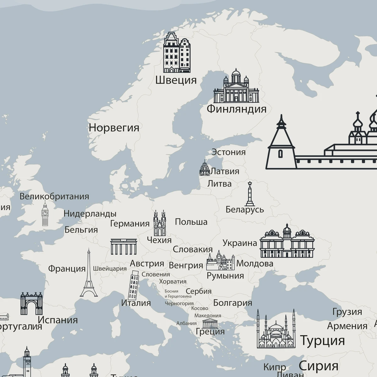 Фотообои на заказ по индивидуальному размеру Citydecor Детская (карта мира) 497