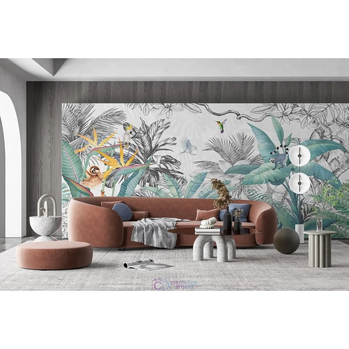 Дизайнерские фотообои по индивидуальному размеру Citydecor Джунгли зовут 1