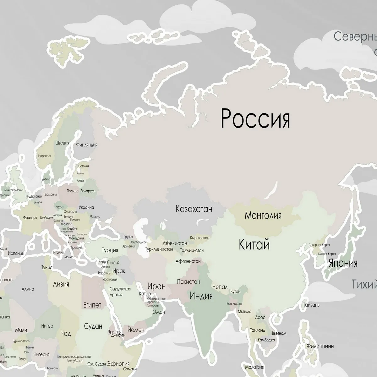 Фотообои на заказ по индивидуальному размеру Citydecor Детская (карта мира) Джунгли зовут 33
