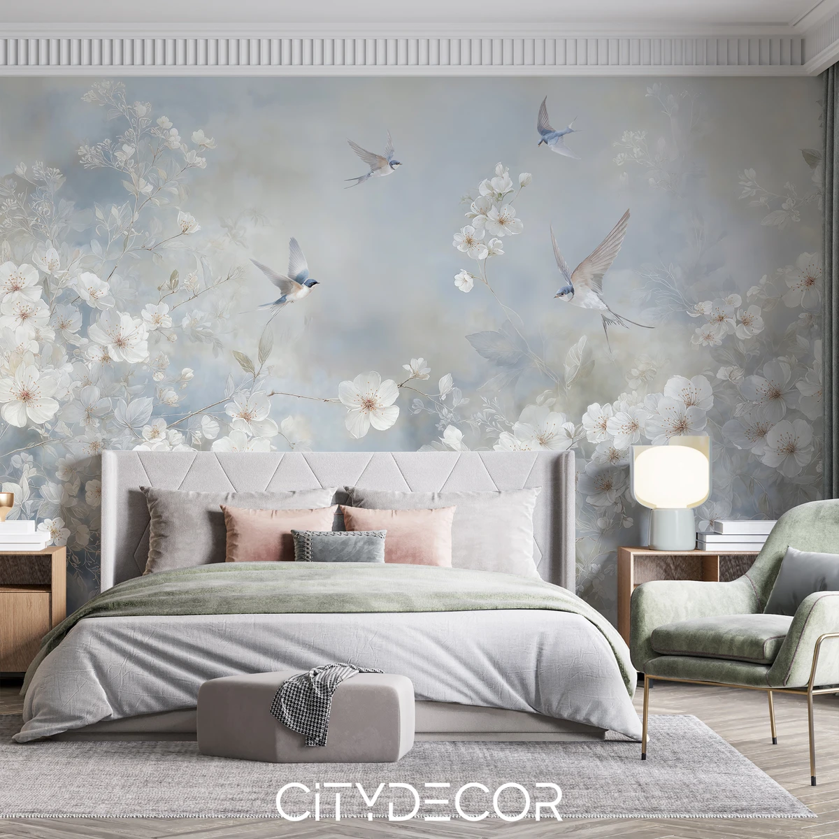 Фотообои на заказ по индивидуальному размеру Citydecor Flower Town 48