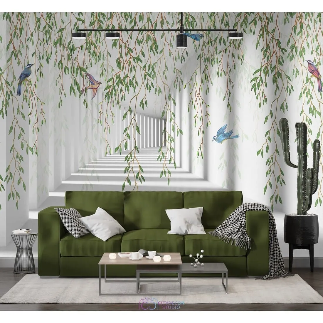 Фотообои на заказ по индивидуальному размеру Citydecor Flower Tunnel 3D 1
