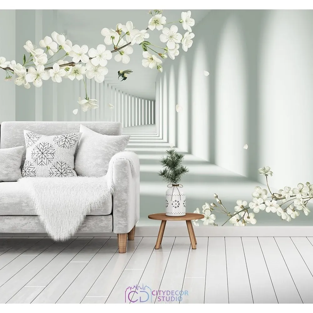Фотообои на заказ по индивидуальному размеру Citydecor Flower Tunnel 3D 13