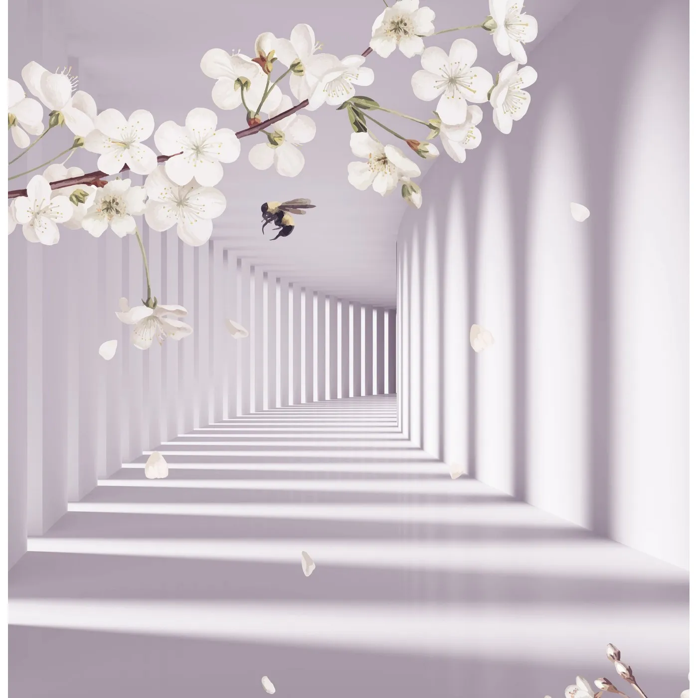 Фотообои на заказ по индивидуальному размеру Citydecor Flower Tunnel 3D 15