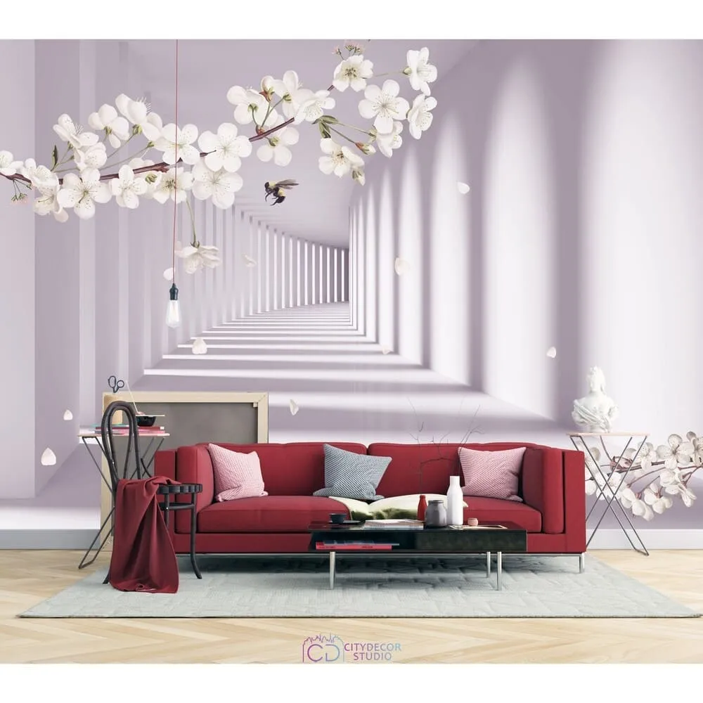 Фотообои на заказ по индивидуальному размеру Citydecor Flower Tunnel 3D 15