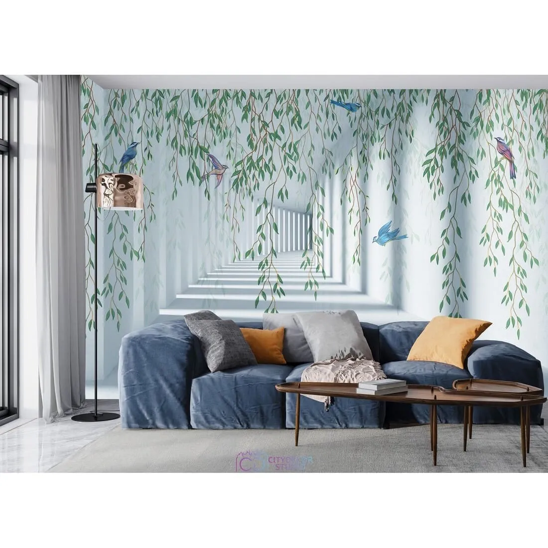 Фотообои на заказ по индивидуальному размеру Citydecor Flower Tunnel 3D 2