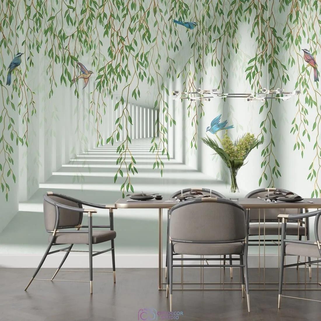 Фотообои на заказ по индивидуальному размеру Citydecor Flower Tunnel 3D 3