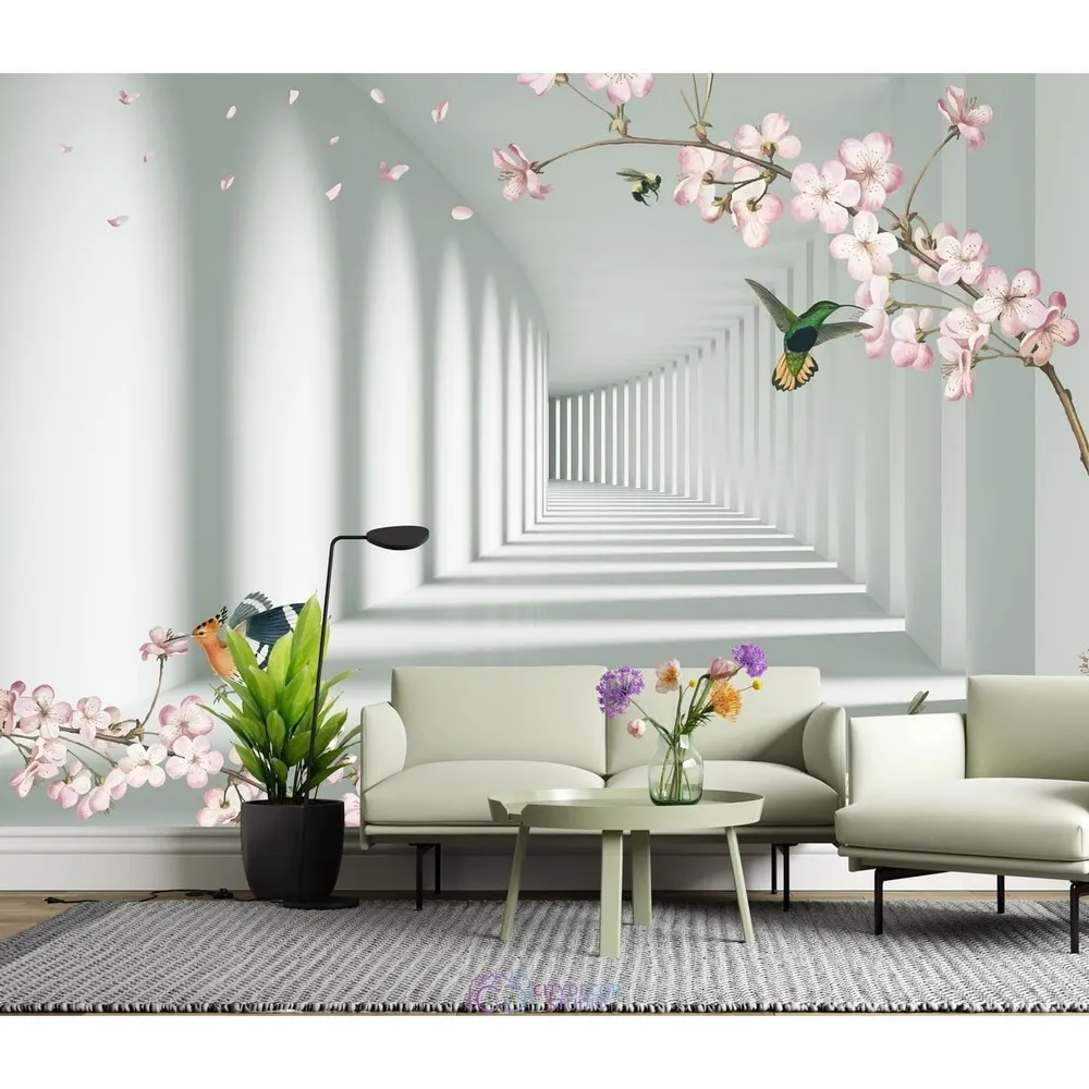 Фотообои на заказ по индивидуальному размеру Citydecor Flower Tunnel 3D 8