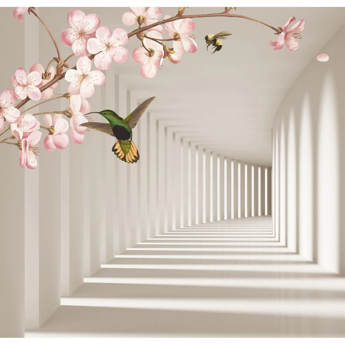 Фотообои на заказ по индивидуальному размеру Citydecor Flower Tunnel 3D 9
