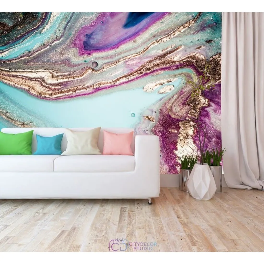 Фотообои на заказ по индивидуальному размеру Citydecor Флюид Арт 30