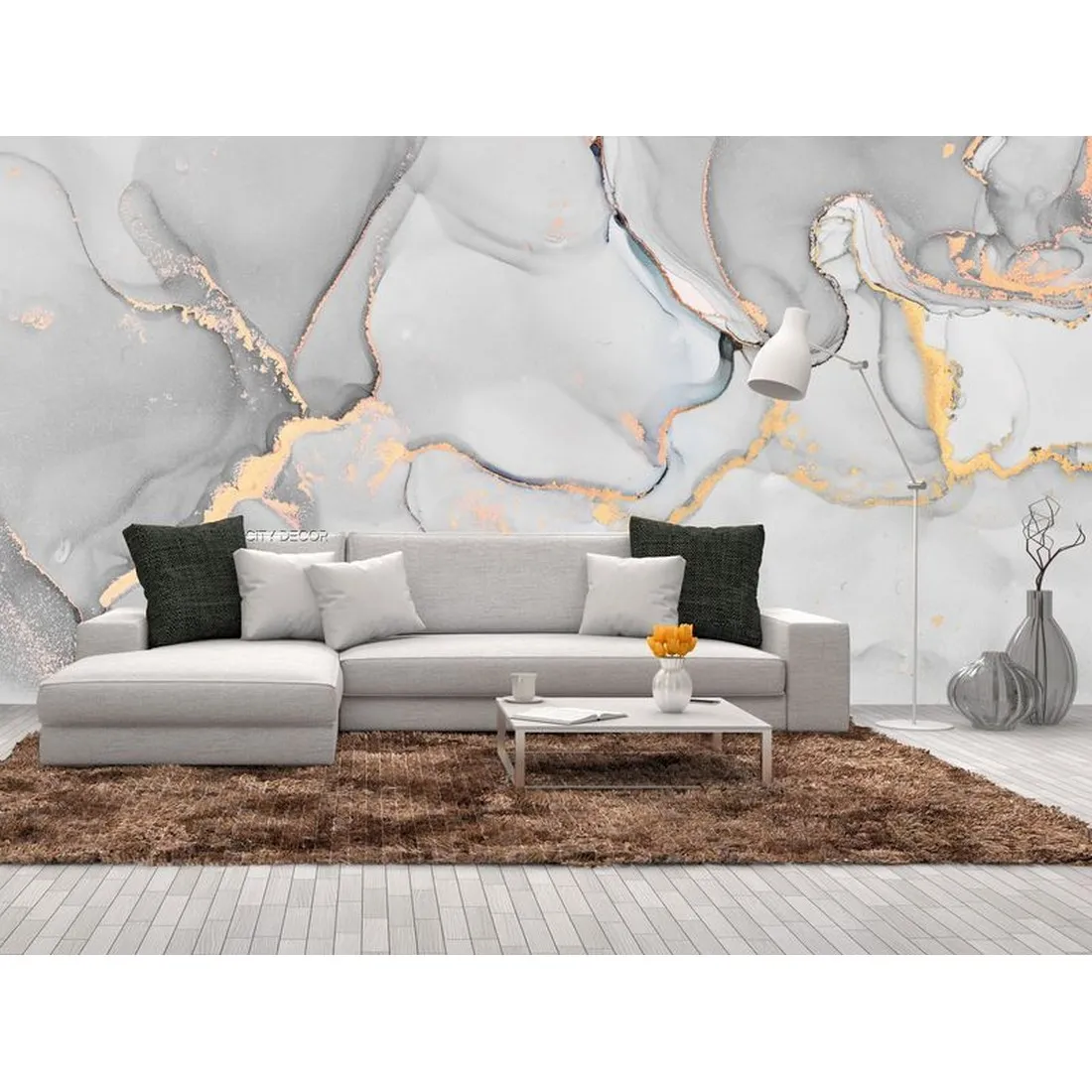 Фотообои на заказ по индивидуальному размеру Citydecor Флюид Арт 38