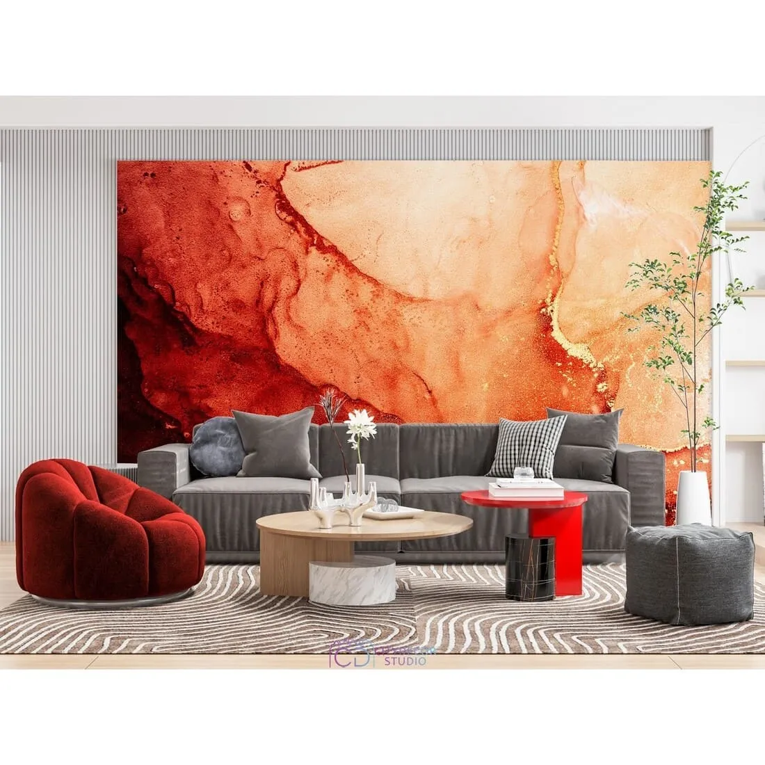 Фотообои на заказ по индивидуальному размеру Citydecor Флюид Арт 58