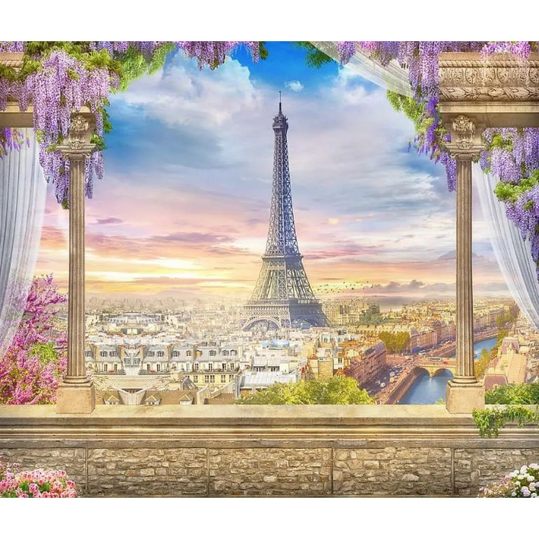 Фотообои на заказ по индивидуальному размеру Citydecor Вид на Париж