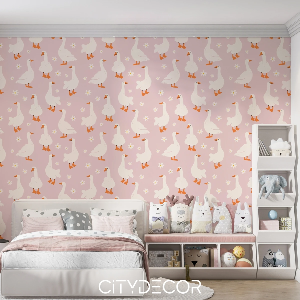 Фотообои на заказ по индивидуальному размеру Citydecor Гуси 4