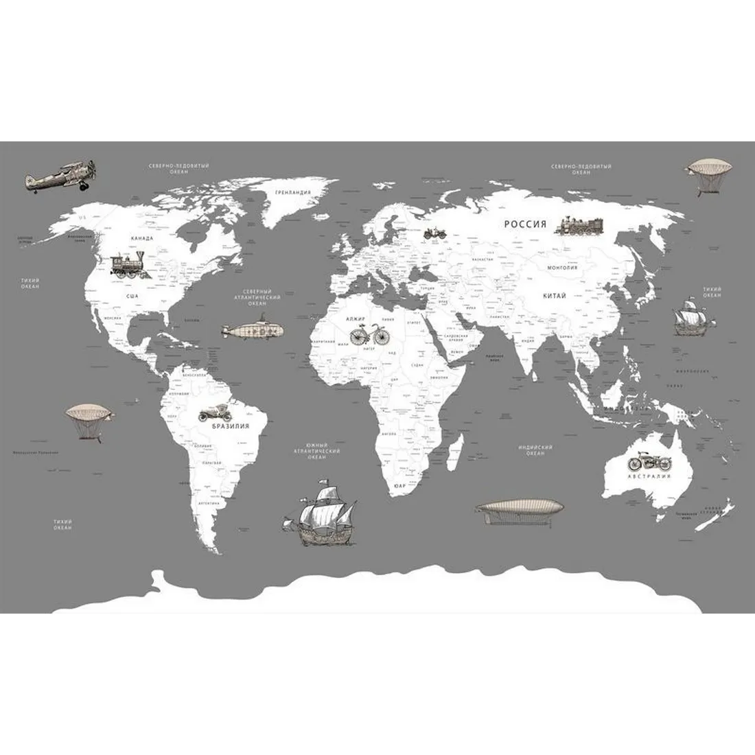 Фотообои на заказ по индивидуальному размеру Citydecor Карта мира 13