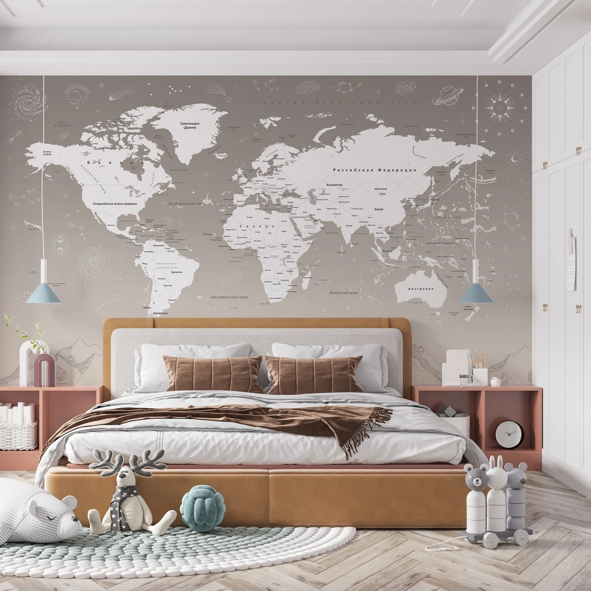 Фотообои на заказ по индивидуальному размеру Citydecor Карта мира 25