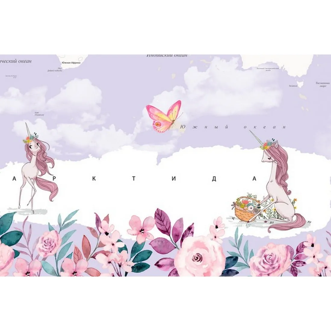 Дизайнерские фотообои по индивидуальному размеру Citydecor Princess (карта мира) 13
