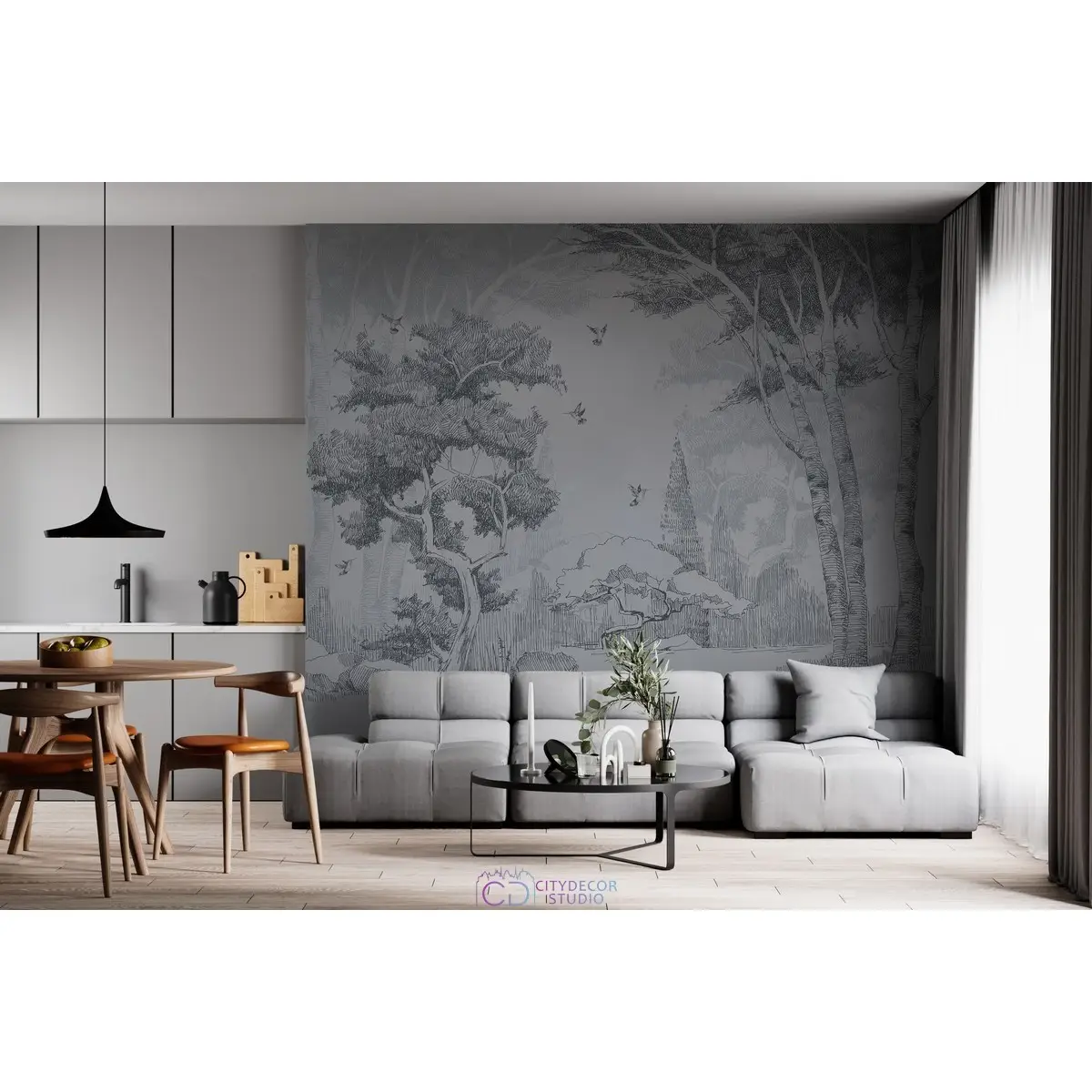 Фотообои на заказ по индивидуальному размеру Citydecor Таинственный лес 31