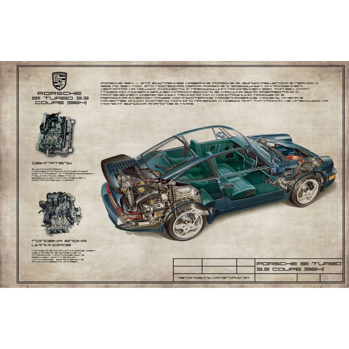 Дизайнерские фотообои по индивидуальному размеру Citydecor Technic (Porsche 911 Turbo) 22