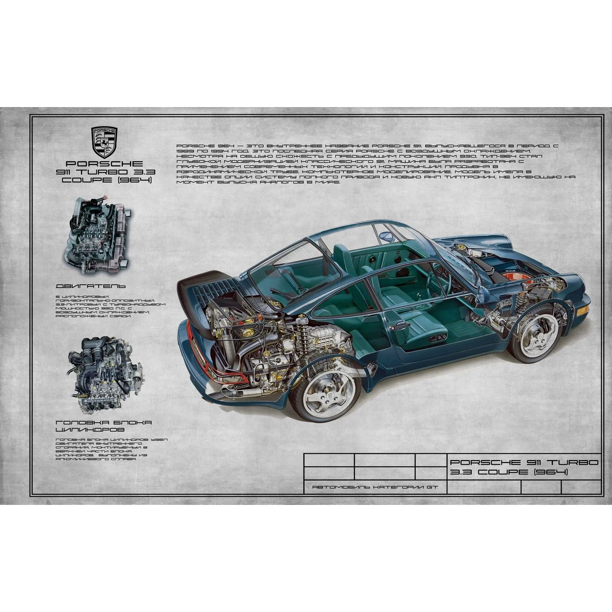 Дизайнерские фотообои по индивидуальному размеру Citydecor Technic (Porsche 911 Turbo) 23