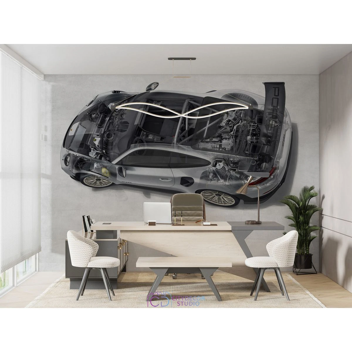 Дизайнерские фотообои по индивидуальному размеру Citydecor Technic (Porsche 911 GT2 RS) 24