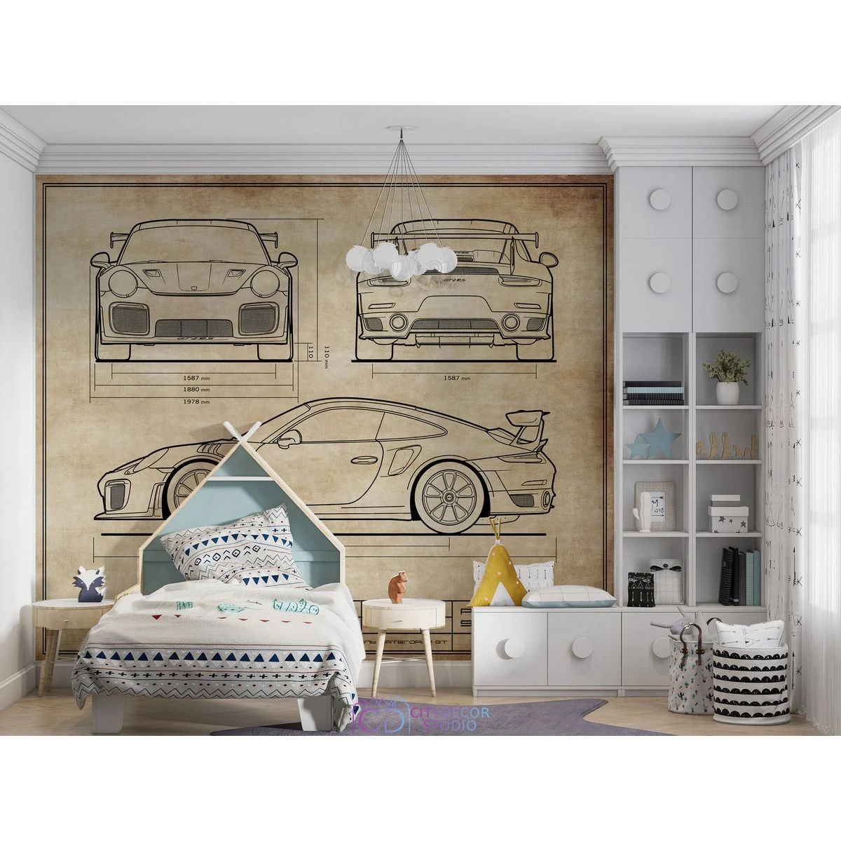 Дизайнерские фотообои по индивидуальному размеру Citydecor Technic (Porsche 911 GT2 RS) 27