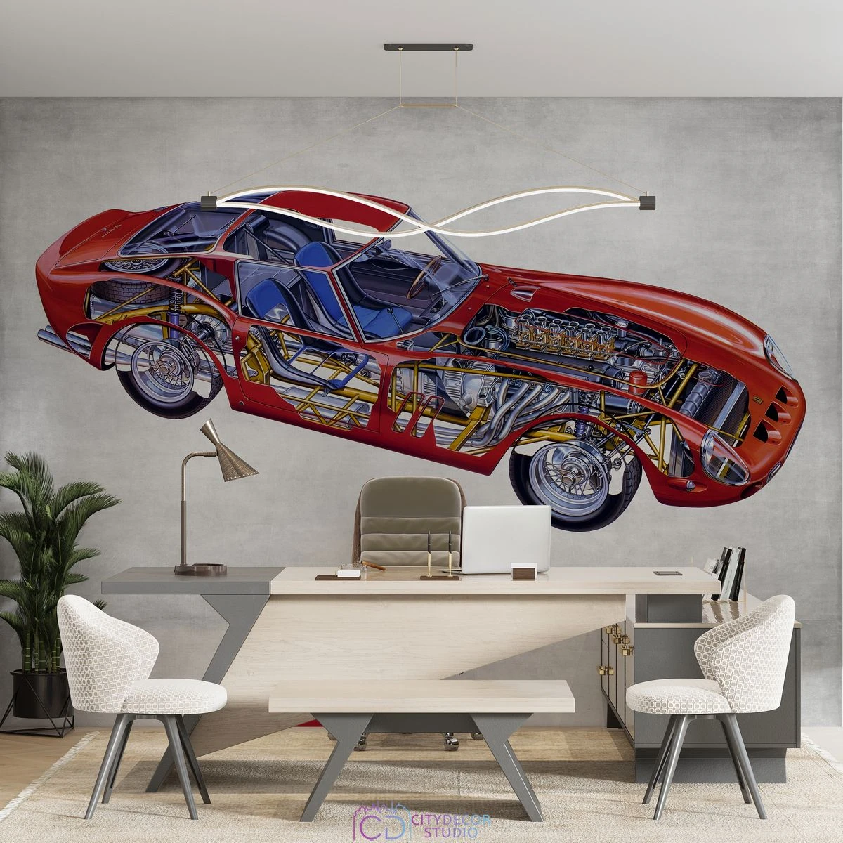 Дизайнерские фотообои по индивидуальному размеру Citydecor Technic (Ferrari 250 GTO) 30