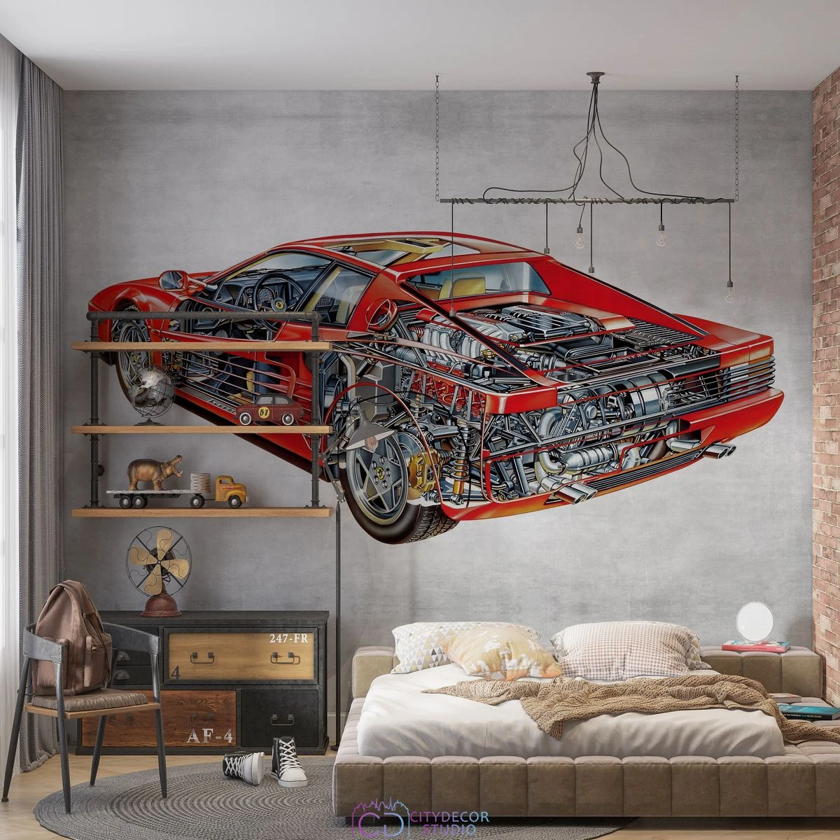 Дизайнерские фотообои по индивидуальному размеру Citydecor Technic (Ferrari Testarossa) 31