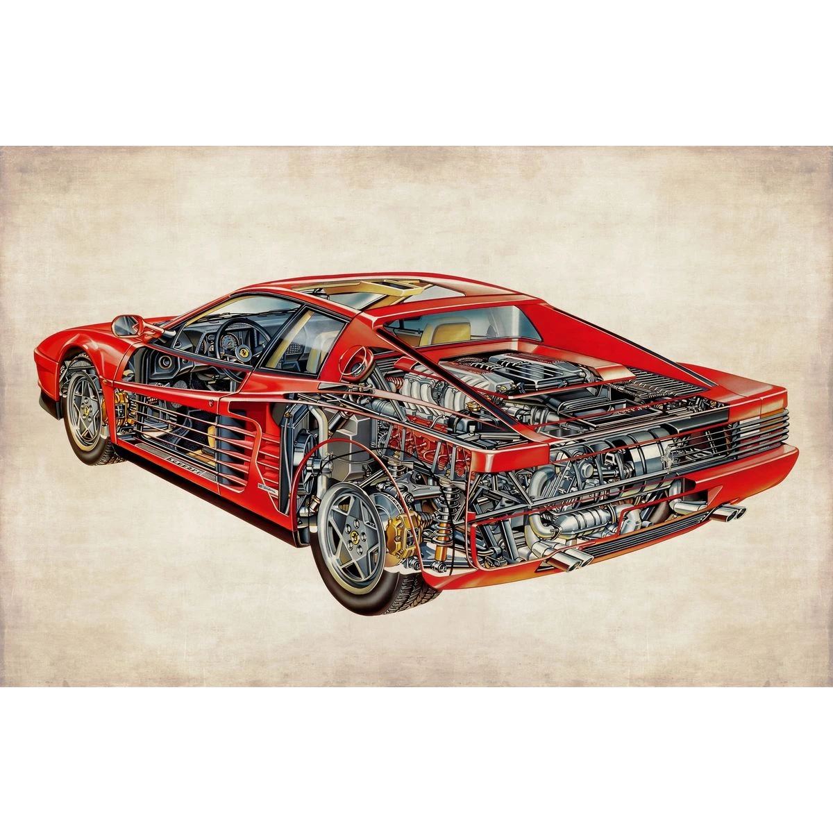 Дизайнерские фотообои по индивидуальному размеру Citydecor Technic (Ferrari Testarossa) 32