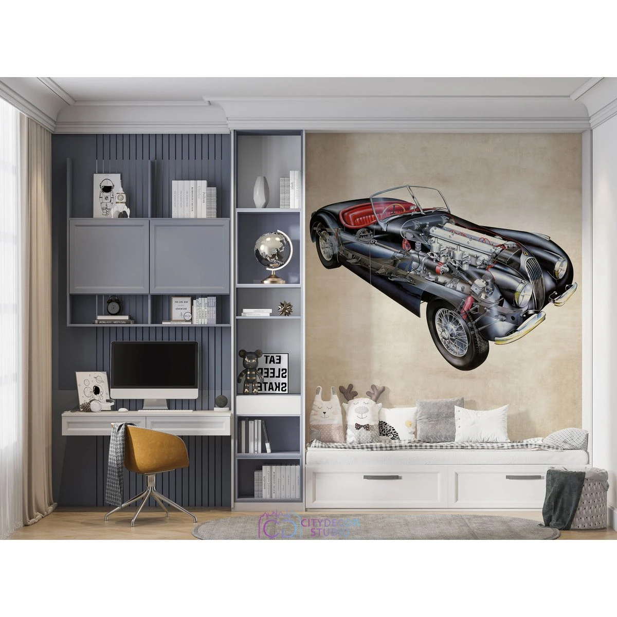 Дизайнерские фотообои по индивидуальному размеру Citydecor Technic (Jaguar XK 120) 34