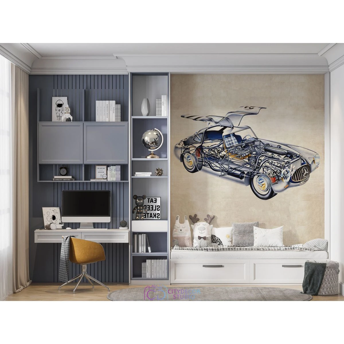 Дизайнерские фотообои по индивидуальному размеру Citydecor Technic (Mercedes-Benz 300 SL) 37