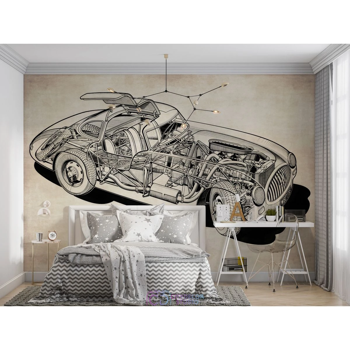 Дизайнерские фотообои по индивидуальному размеру Citydecor Technic (Mercedes-Benz 300 SL) 39