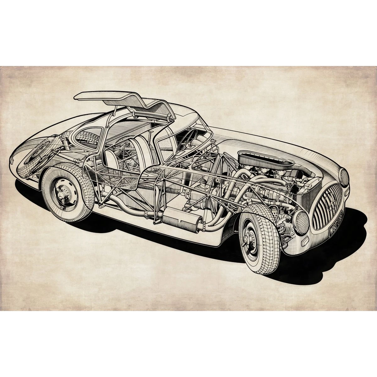 Дизайнерские фотообои по индивидуальному размеру Citydecor Technic (Mercedes-Benz 300 SL) 39