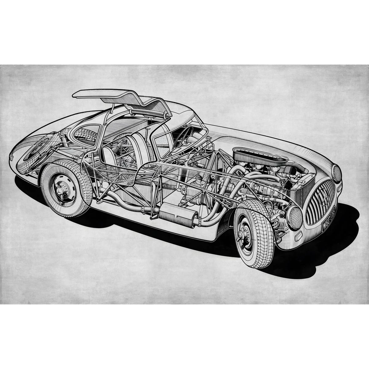 Дизайнерские фотообои по индивидуальному размеру Citydecor Technic (Mercedes-Benz 300 SL) 40