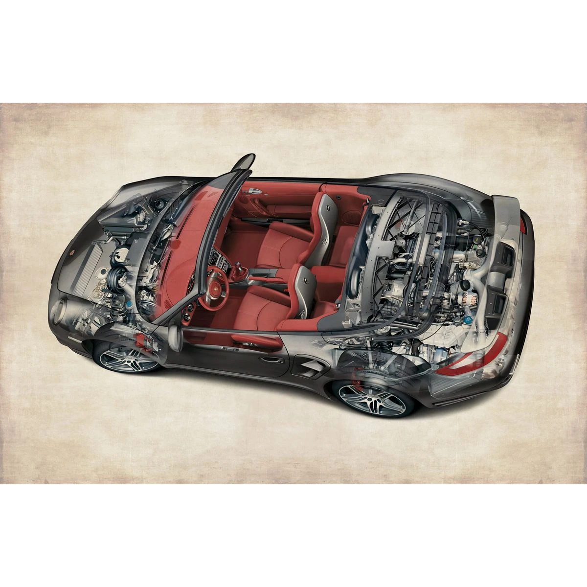 Дизайнерские фотообои по индивидуальному размеру Citydecor Technic (Porsche 911 Turbo Cabriolet) 43