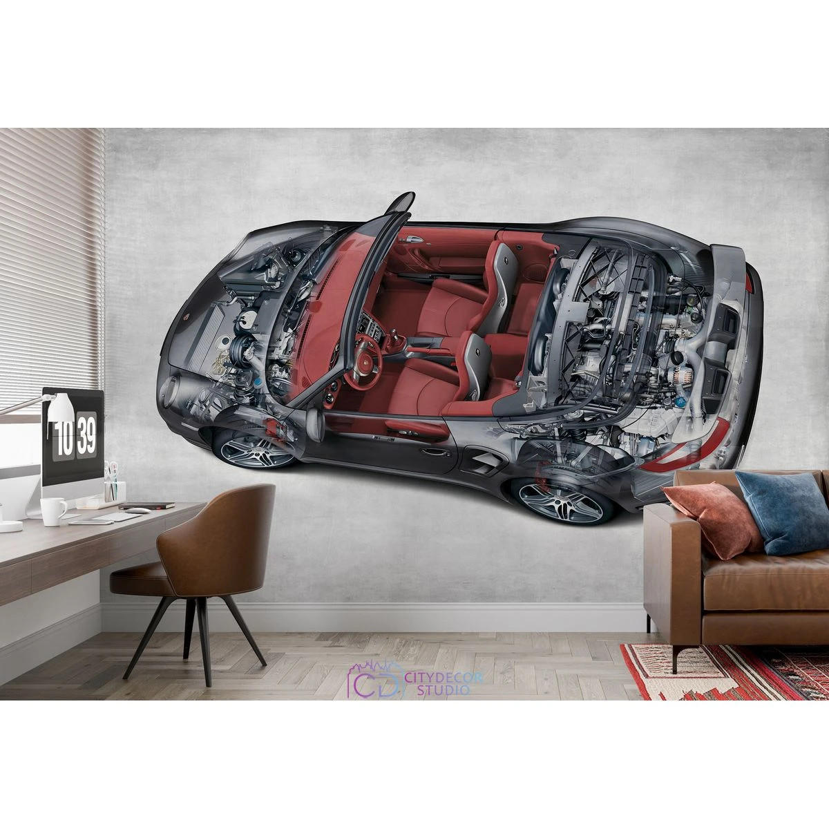 Дизайнерские фотообои по индивидуальному размеру Citydecor Technic (Porsche 911 Turbo Cabriolet) 44