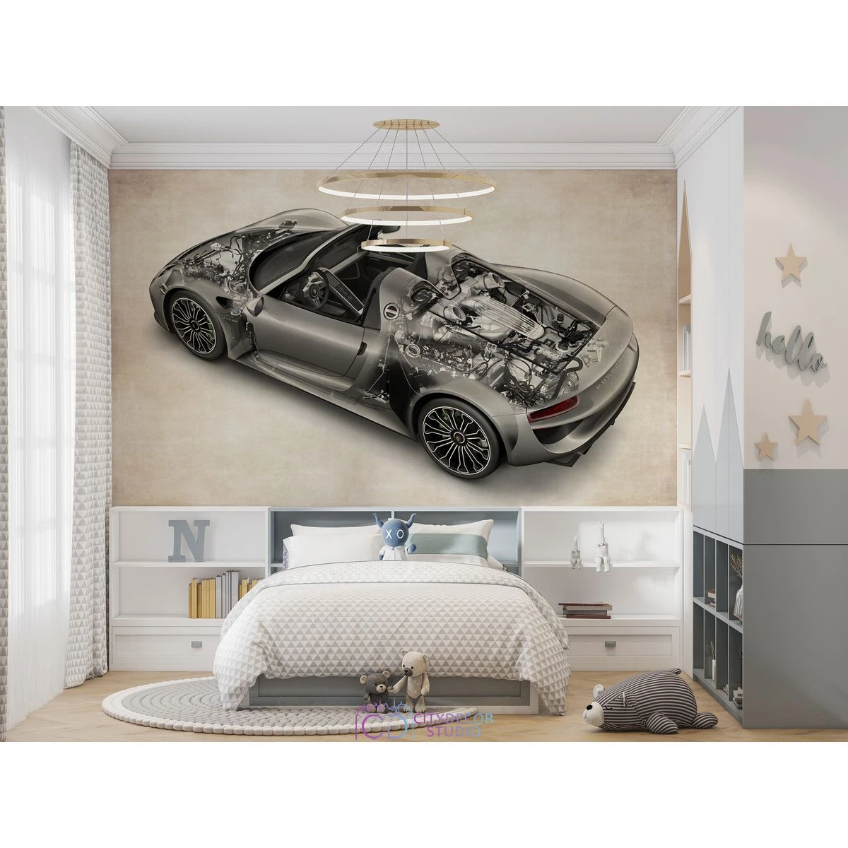 Дизайнерские фотообои по индивидуальному размеру Citydecor Technic (Porsche 918 Spyder) 46