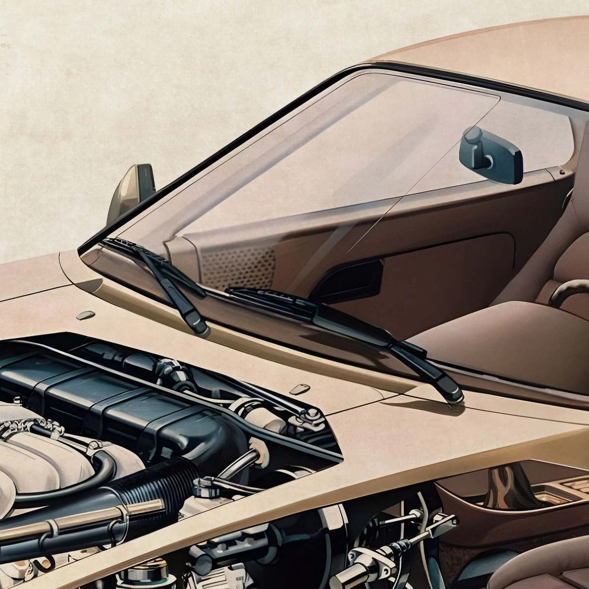 Дизайнерские фотообои по индивидуальному размеру Citydecor Technic (Porsche 928) 47