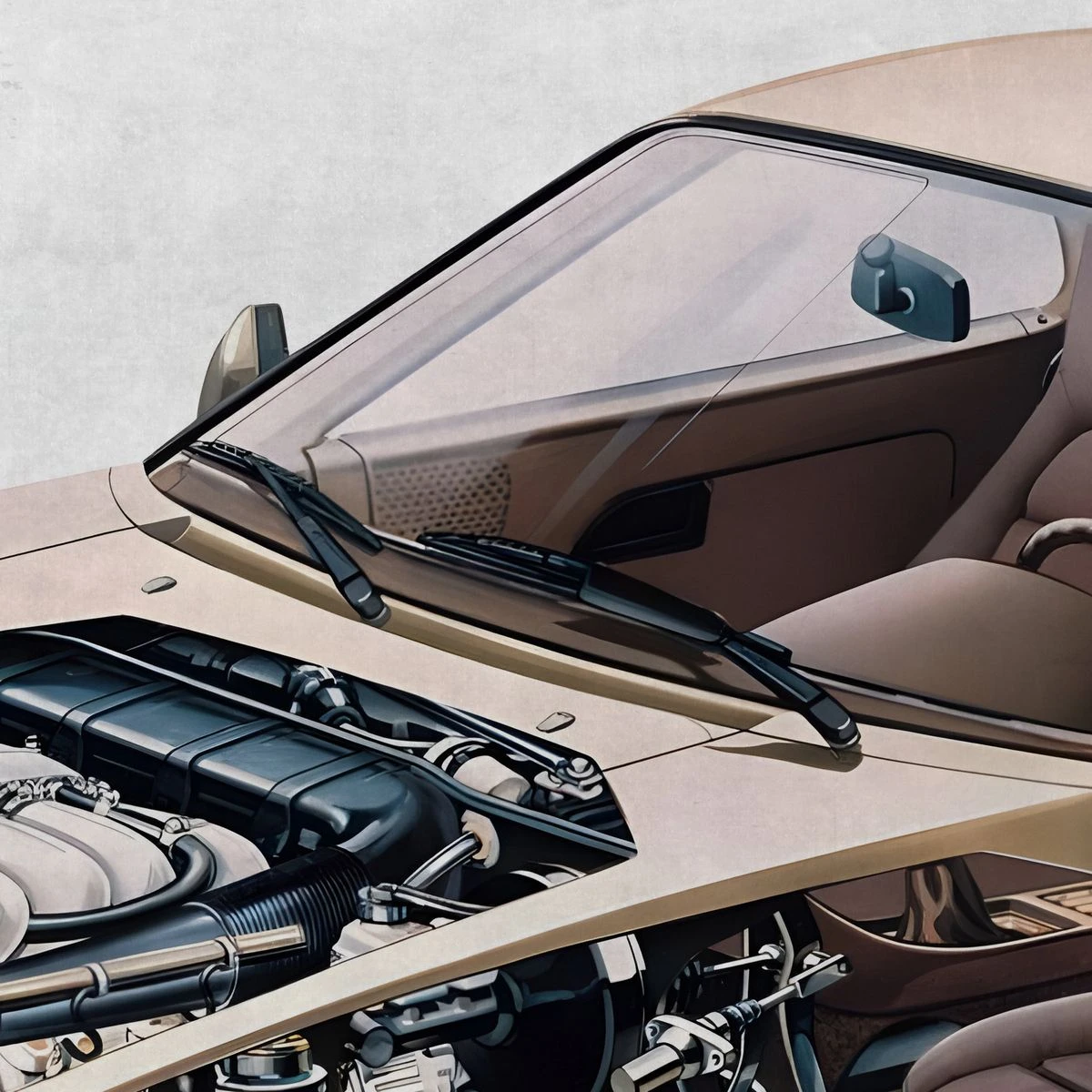 Дизайнерские фотообои по индивидуальному размеру Citydecor Technic (Porsche 928) 48
