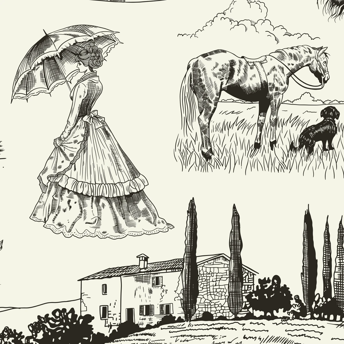 Фотообои на заказ по индивидуальному размеру Citydecor Туаль де Жуи 1