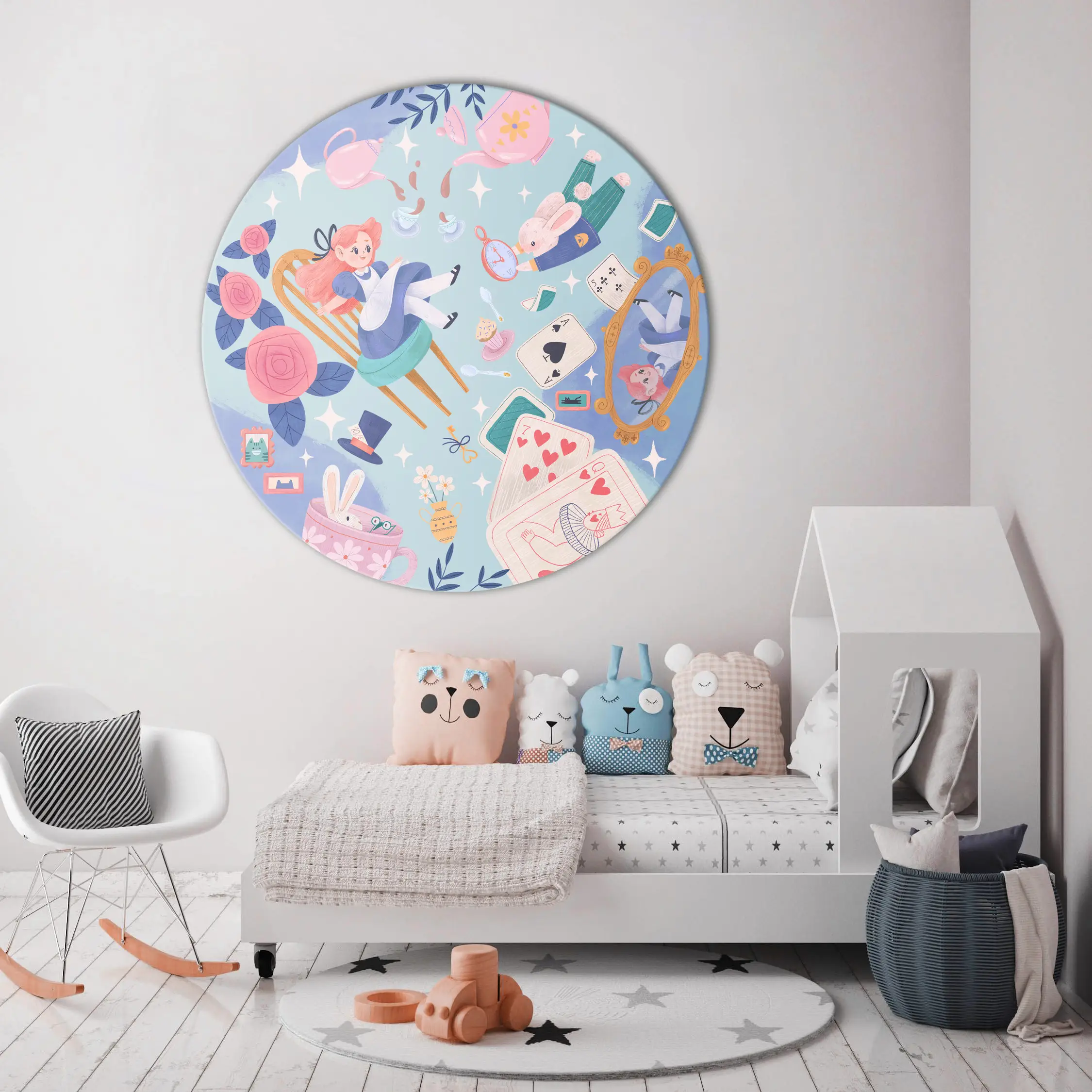 Картина-мегаборд круглая Citydecor Алиса в стране чудес 4