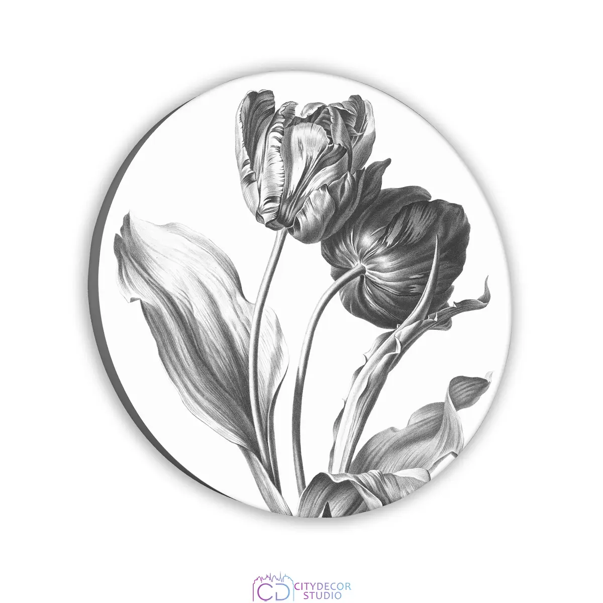 Картина-мегаборд круглая Citydecor Flowers 1